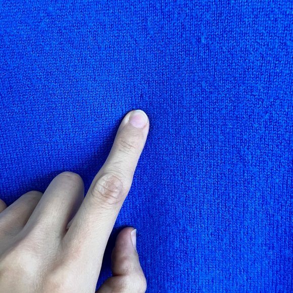 J. Crew 100% Italian Cashmere Crewneck Three Quarter Sleeve Sweater Blue XS - Picture 7 of 11